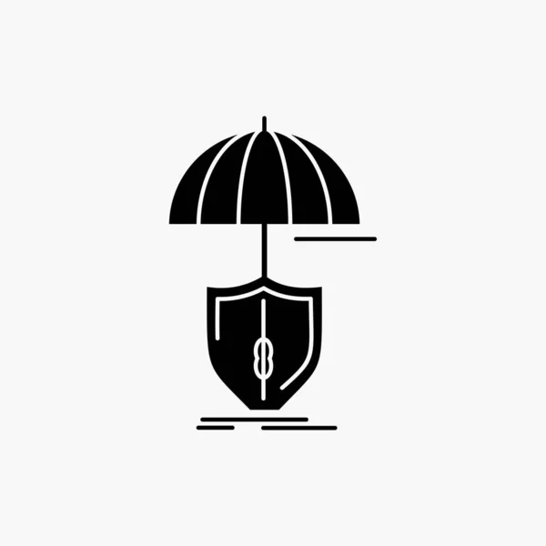 Assicurazione Protezione Sicurezza Digitale Scudo Glyph Icon Illustrazione Isolata Vettoriale — Vettoriale Stock