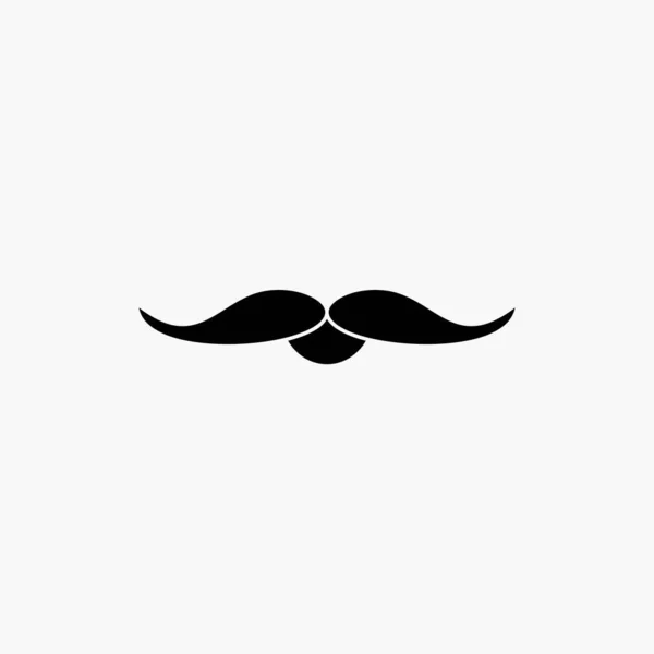 Mustasch Hipster Movember Manliga Män Glyph Ikonen Isolerade Vektorillustration — Stock vektor