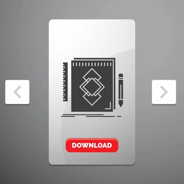 Design Tool Identity Draw Development Glyph Icon Carousal Pagination Slider — Stockvector