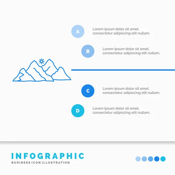 Berg Landschaft Hügel Natur Szene Infografik Vorlage Für Website Und — Stockvektor