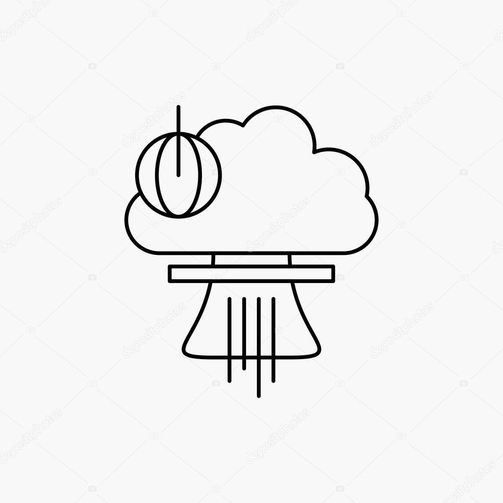 Bomb, explosion, nuclear, special, war Line Icon. Vector isolated illustration