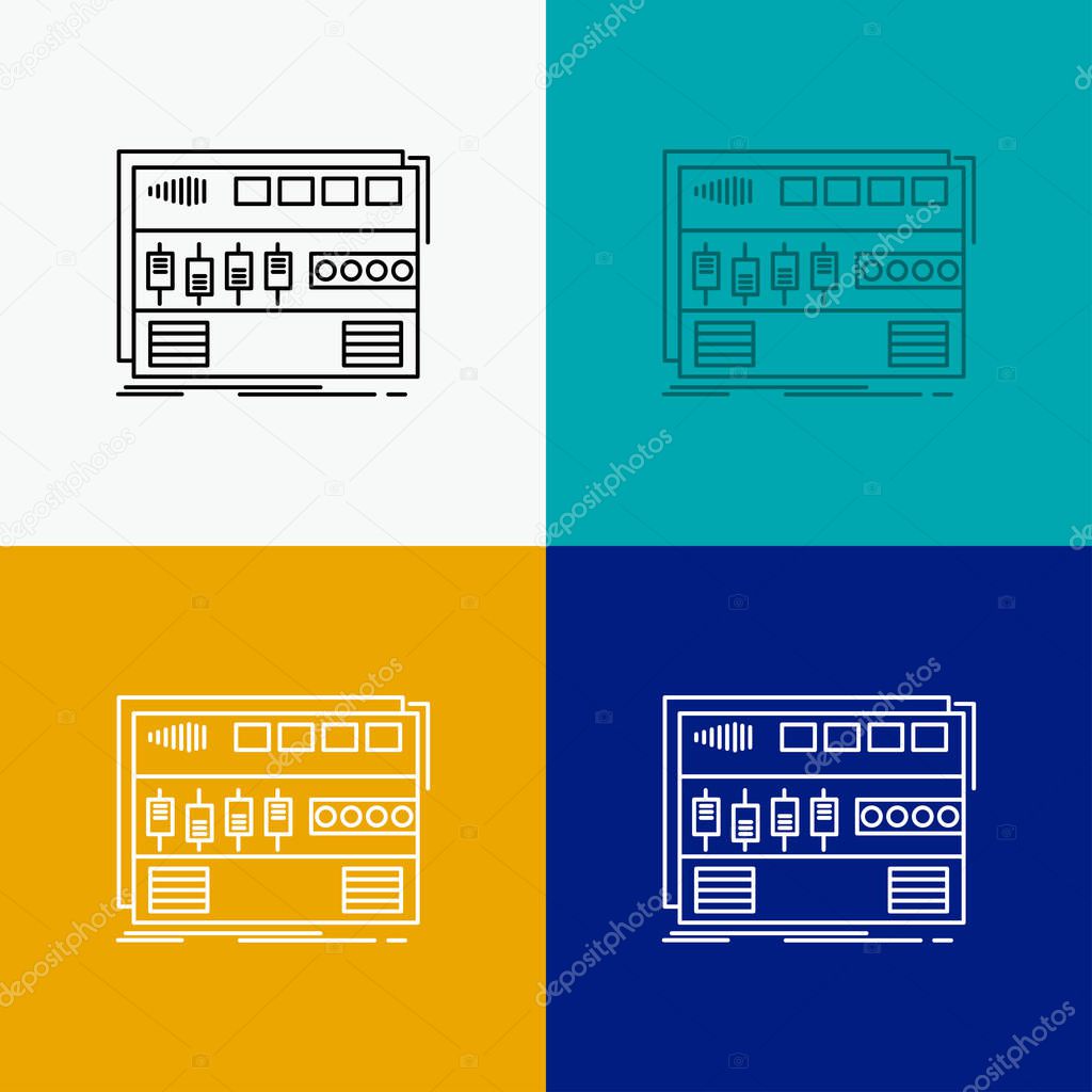 Audio, mastering, module, rackmount, sound Icon Over Various Background. Line style design, designed for web and app. Eps 10 vector illustration