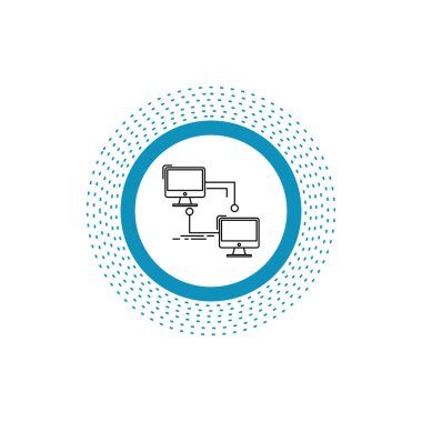 Yerel, ağ, bağlantı, senkronize, bilgisayar satırı simgesi. İzole vektör çizim