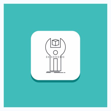 Sdk, App, kalkınma, kit, yuvarlak düğme satırı simgesi turkuaz arka plan programlama