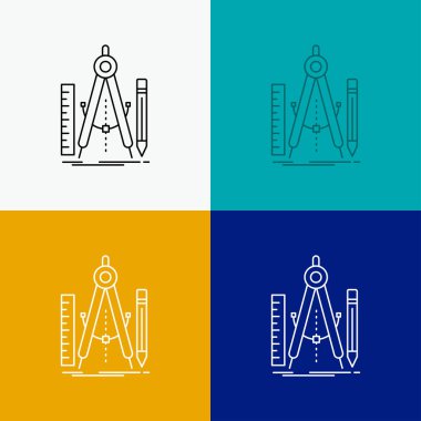 Yapı, tasarım, geometri, matematik, simgesi üzerinde çeşitli arka plan aracı. Çizgi stili tasarım, Web ve uygulama Eps 10 vektör çizim için tasarlanmış