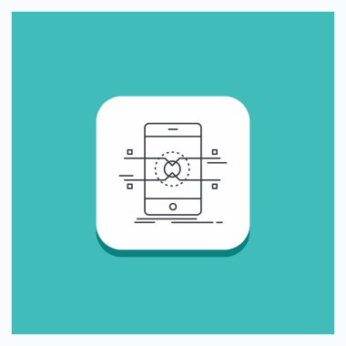 Yuvarlak düğmesi API için arayüz, telefon, telefon, smartphone satırı simgesi turkuaz arka plan