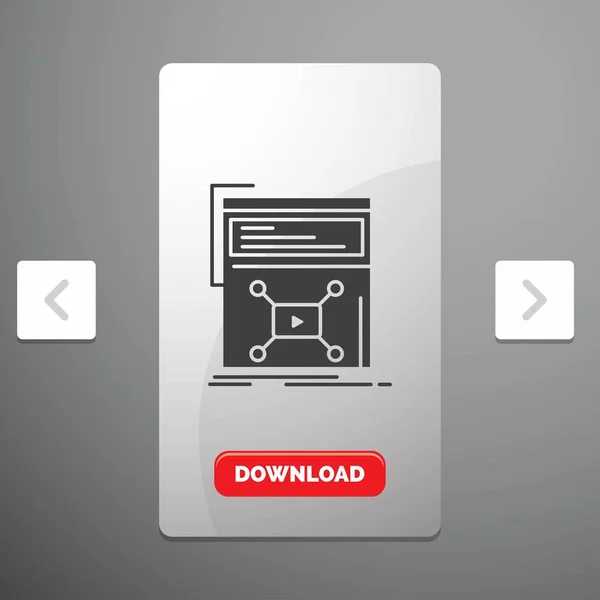 การตลาด บไซต ไอคอน Glyph Carousal Pagination Slider Design Red Download — ภาพเวกเตอร์สต็อก