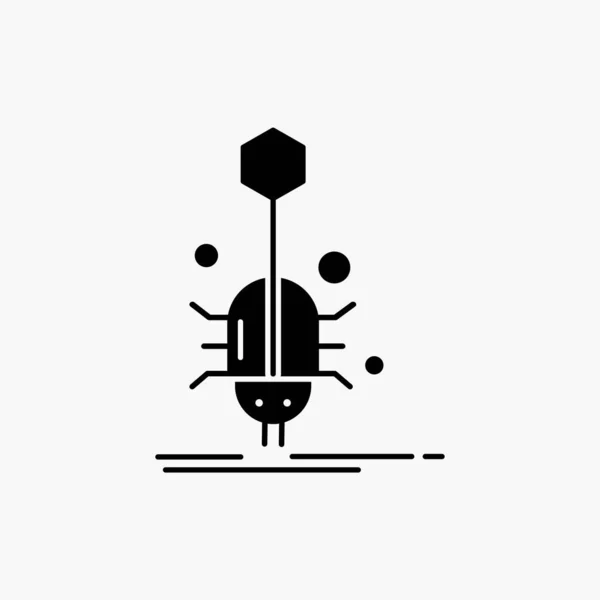 Bug Inseto Aranha Vírus Web Glyph Icon Ilustração Isolada Vetor — Vetor de Stock