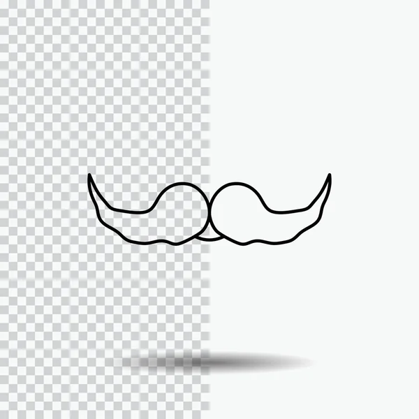 Bajusz Csípő Movember Férfi Férfiak Sor Ikon Átlátszó Háttér Fekete — Stock Vector