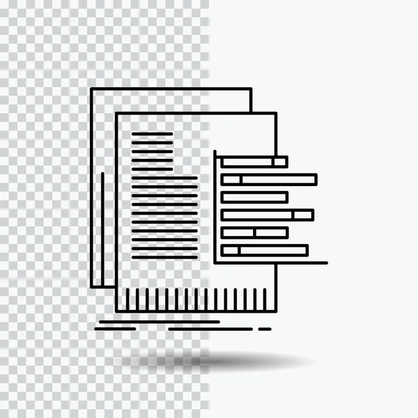 Diagramm Daten Diagramm Berichte Bewertungszeilensymbol Auf Transparentem Hintergrund Abbildung Schwarzer — Stockvektor