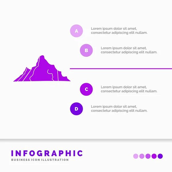 Hügel Landschaft Natur Berg Szene Infografik Vorlage Für Website Und — Stockvektor