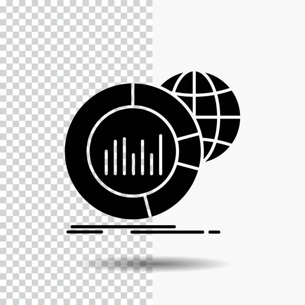 Grande Gráfico Dados Mundo Infográfico Glyph Icon Fundo Transparente Ícone — Vetor de Stock