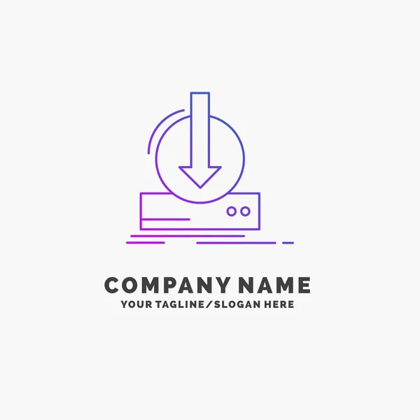 Adição Conteúdo Dlc Download Jogo Purple Business Logo Template Lugar — Vetor de Stock