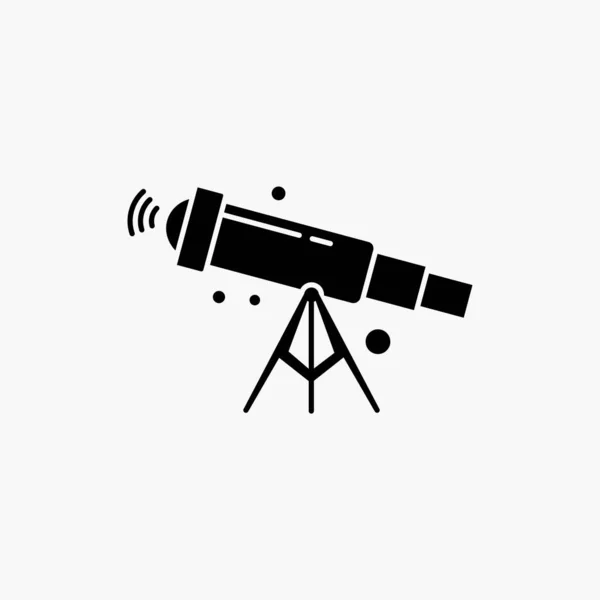 Телескоп Астрономія Простір Вигляд Збільшення Піктограми Гліфа Векторні Ізольовані Ілюстрації — стоковий вектор