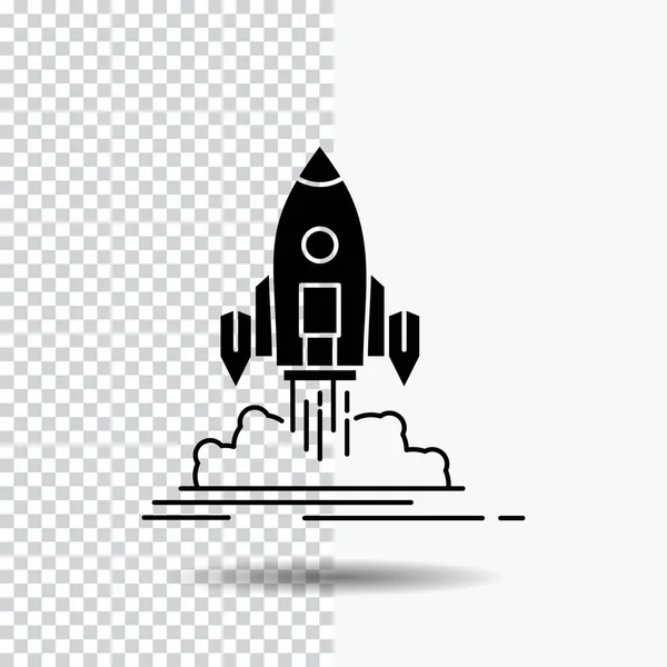 Start Mission Shuttle Startup Veröffentlichen Glyph Icon Auf Transparentem Hintergrund — Stockvektor