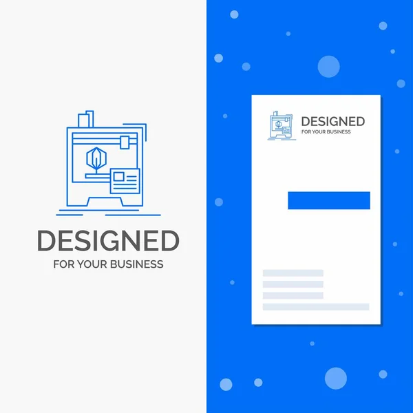 Бізнес Логотип Розмірності Машини Принтера Друку Вертикальний Синій Бізнес Шаблон — стоковий вектор