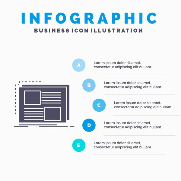 Contenido Diseño Marco Página Texto Infografías Plantilla Para Sitio Web — Vector de stock