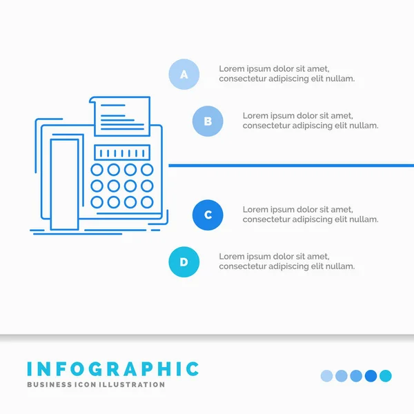 Fax Mensaje Teléfono Fax Comunicación Infografías Plantilla Para Sitio Web — Vector de stock