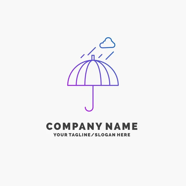 Umbrella, camping, rain, safety, weather Purple Business Logo Template. Place for Tagline