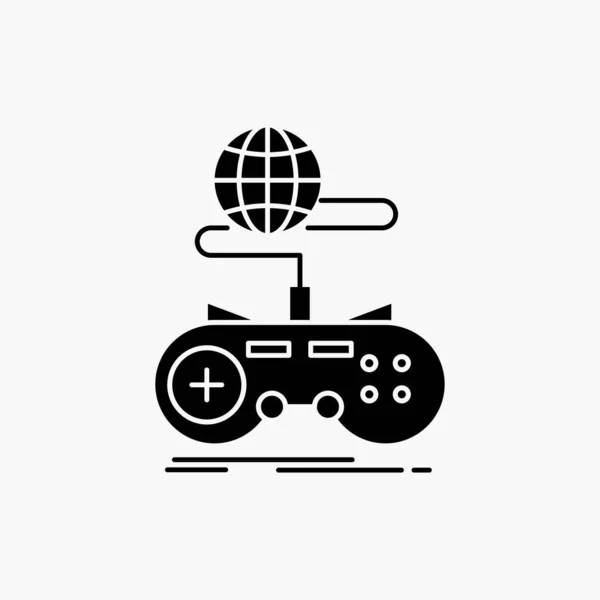 Jogo Jogos Internet Multiplayer Online Glyph Icon Ilustração Isolada Vetor — Vetor de Stock