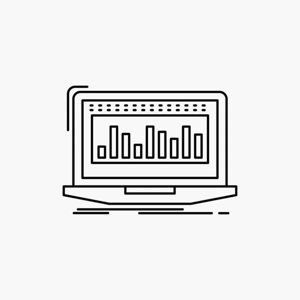 Gegevens Financiële Index Monitoring Voorraad Lijn Pictogram Vectorillustratie Geïsoleerd — Stockvector