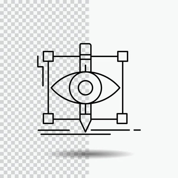 デザイン 下書き スケッチ スケッチでは 透明な背景に視覚線アイコン 黒いアイコン ベクトル図 — ストックベクタ