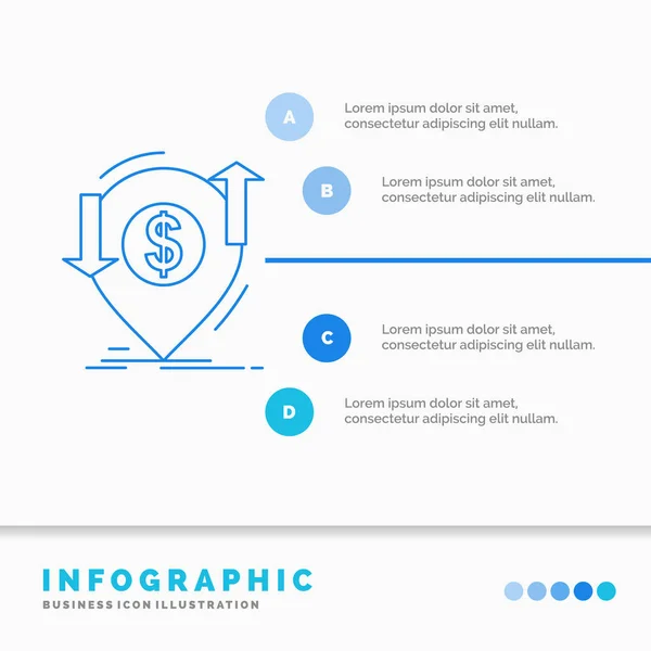 Transação Financeiro Dinheiro Finanças Transferência Infographics Template Website Presentation Ícone —  Vetores de Stock