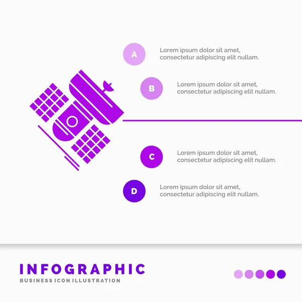 Broadcast Broadcasting Communication Satellite Telecommunication Infographics Template Website Presentation Glyph — Stock Vector