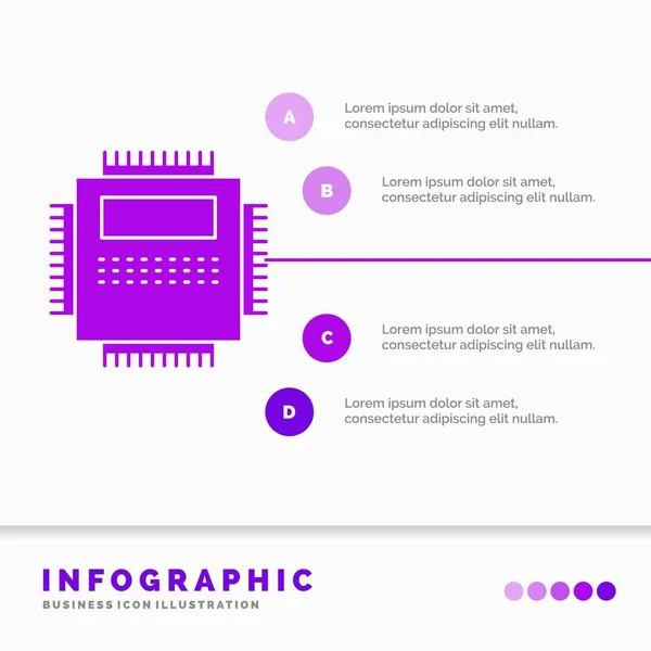 Процесор Обладнання Комп Ютер Комп Ютер Технологічний Шаблон Інфографіки Веб — стоковий вектор