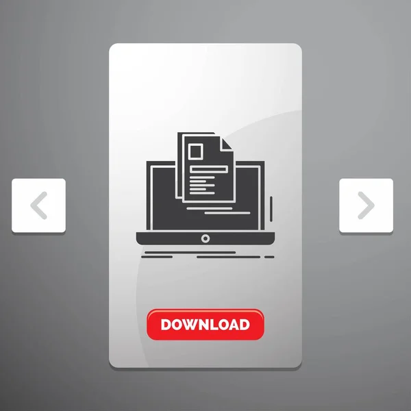 アカウント ノート レポート 大酒盛り改ページ調整スライダー設計 赤いダウンロード ボタンで再開グリフ アイコン — ストックベクタ