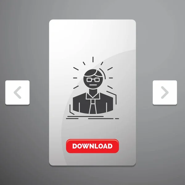 Gerente Empregado Doutor Pessoa Homem Negócios Glyph Ícone Carousal Paginação —  Vetores de Stock