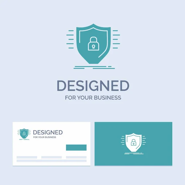 Défense Pare Feu Protection Sécurité Bouclier Logo Entreprise Icône Glyphe — Image vectorielle