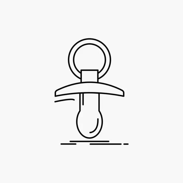 Baby Dummy Newbie Nipple Noob Line Icon Ilustración Aislada Vectorial — Archivo Imágenes Vectoriales