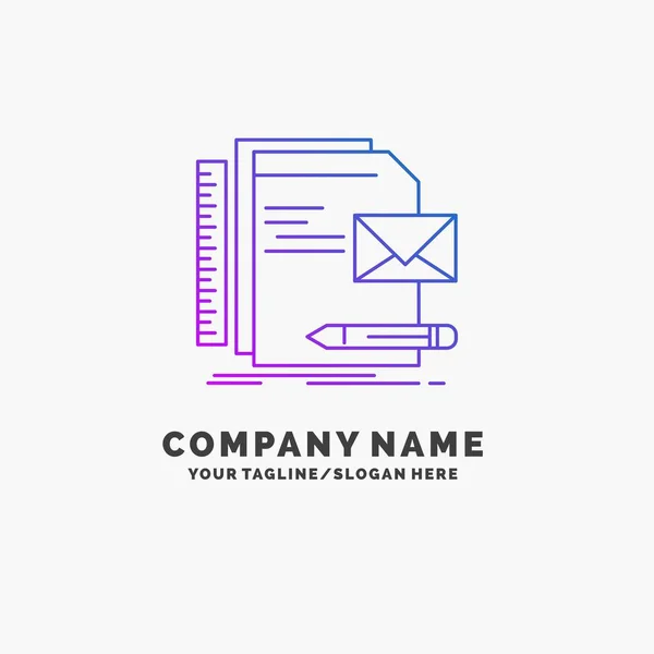 Marca Empresa Identidade Carta Apresentação Purple Business Logo Template Lugar — Vetor de Stock