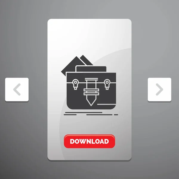 พอร ตโฟล กระเป โฟลเดอร กระเป าเอกสาร ไอคอน Glyph Carousal Pagination — ภาพเวกเตอร์สต็อก