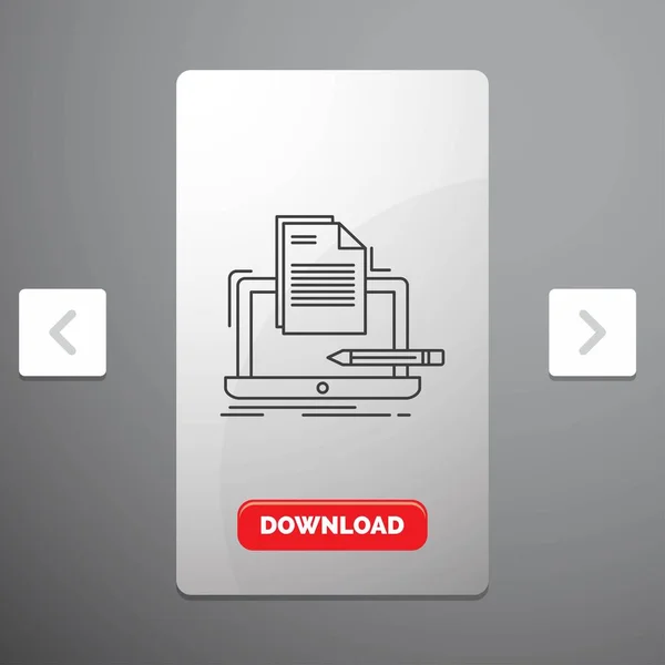 Codificador Codificación Ordenador Lista Línea Papel Icono Paginación Carrusel Slider — Vector de stock