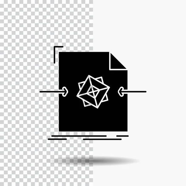Documento File Oggetto Elaborazione Glyph Icon Sfondo Trasparente Icona Nera — Vettoriale Stock