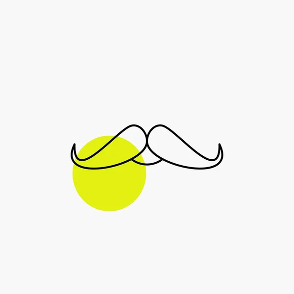 Bigode Hipster Movember Masculino Homem Ícone Linha — Vetor de Stock
