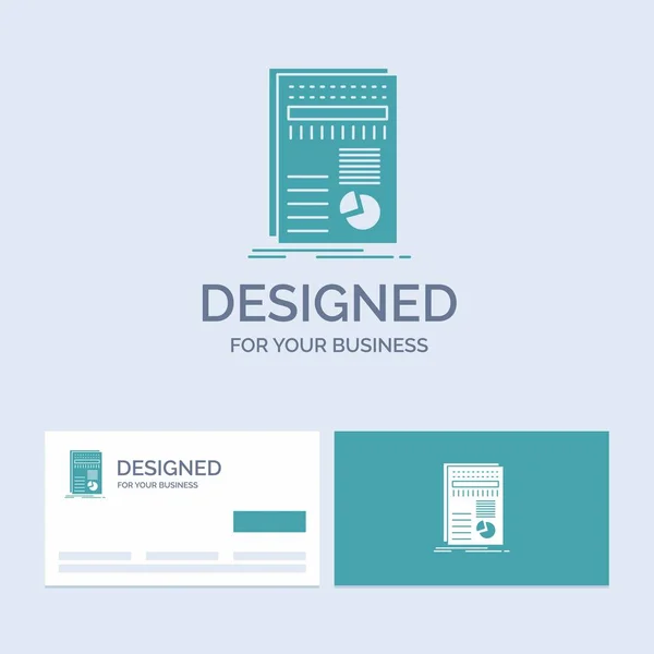 Zakelijke Gegevens Financiën Verslag Statistieken Business Logo Glyph Pictogram Symbool — Stockvector