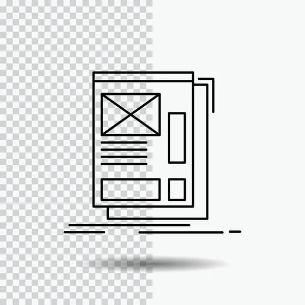 Draht Rahmen Web Layout Entwicklungsleitungssymbol Auf Transparentem Hintergrund Abbildung Schwarzer — Stockvektor