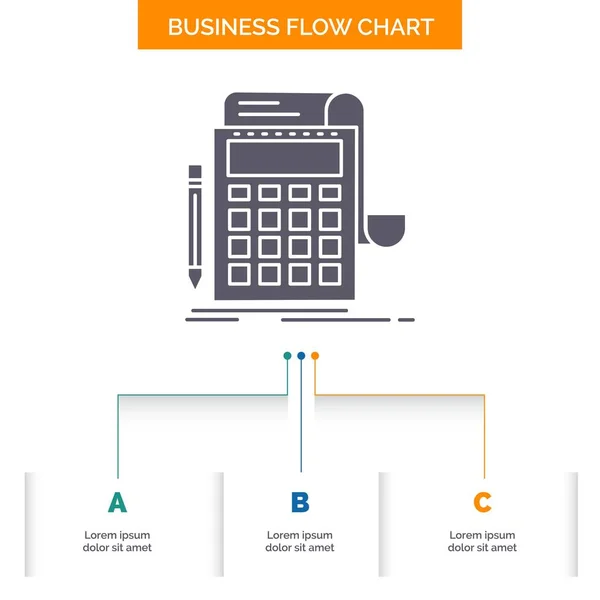 Boekhouding Audit Banken Berekening Rekenmachine Business Flow Chart Design Met — Stockvector