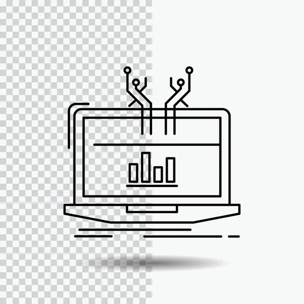 Analysis Analytical Management Online Platform Line Icon Transparent Background Black — Stock Vector