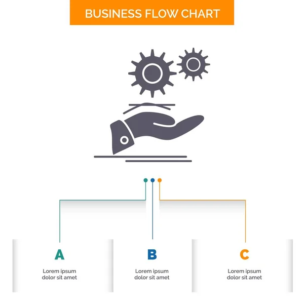 Λύση Χέρι Ιδέα Εργαλεία Υπηρεσίες Επιχειρήσεων Σχεδίαση Διάγραμμα Ροής Βήματα — Διανυσματικό Αρχείο