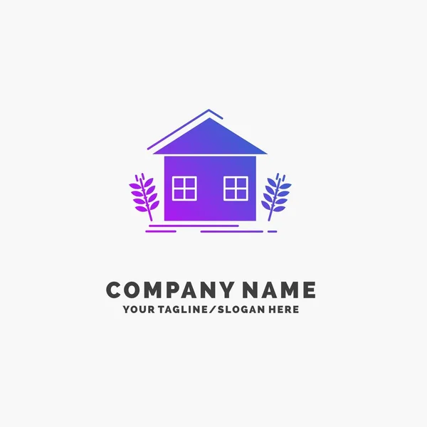 Agricoltura Urbano Ecologia Ambiente Agricoltura Purple Business Logo Template Luogo — Vettoriale Stock