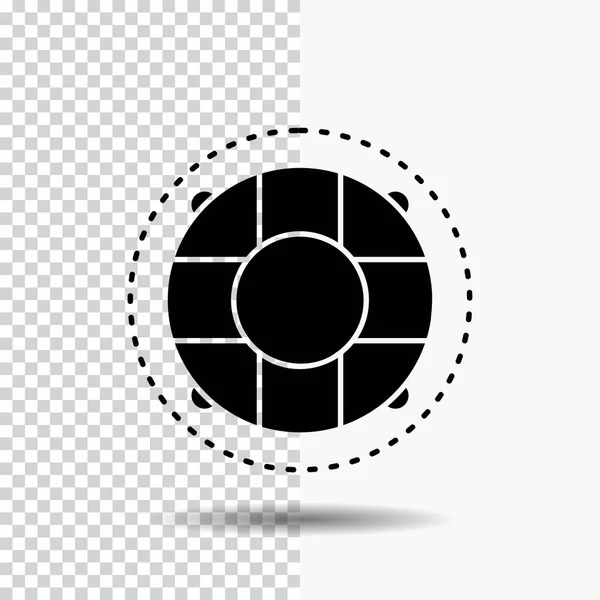 Ayuda Vida Boya Salvavidas Salvavidas Preservador Glyph Icono Sobre Fondo — Archivo Imágenes Vectoriales