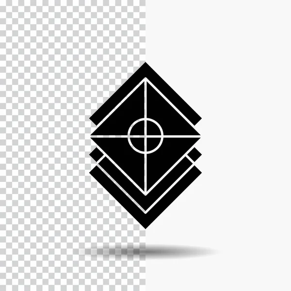 Arrange Design Layers Stack Layer Glyph Icon Transparent Background Black — Stok Vektör