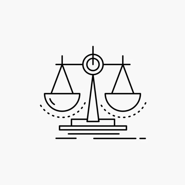 Equilibrio Decisión Justicia Ley Escala Line Icon Ilustración Aislada Vectorial — Archivo Imágenes Vectoriales