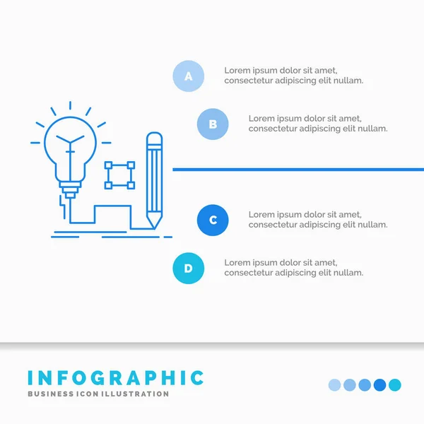 Idée Perspicacité Clé Lampe Ampoule Modèle Infographie Pour Site Web — Image vectorielle