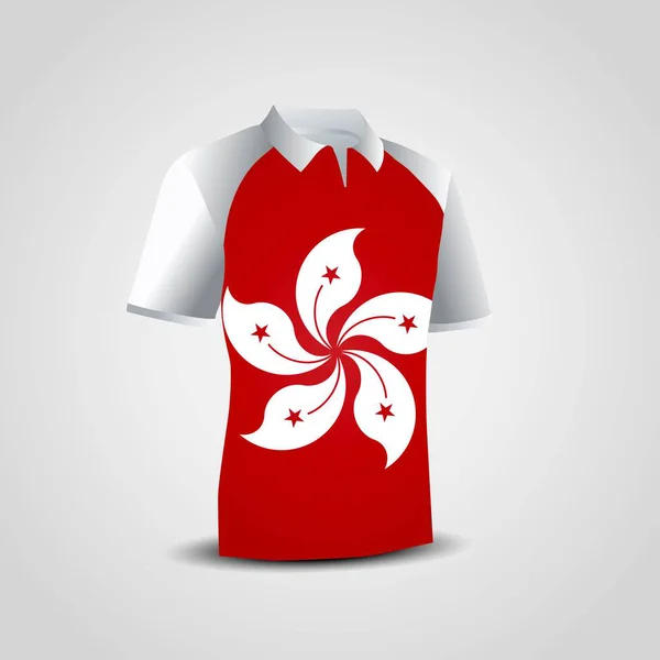 Hong Kong Vlag Shirt — Stockvector