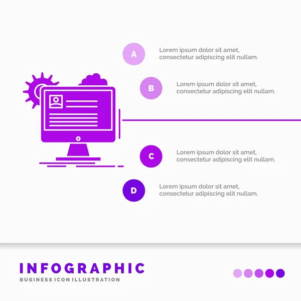 Conta Perfil Relatório Edição Update Infographics Template Website Presentation Ilustração — Vetor de Stock